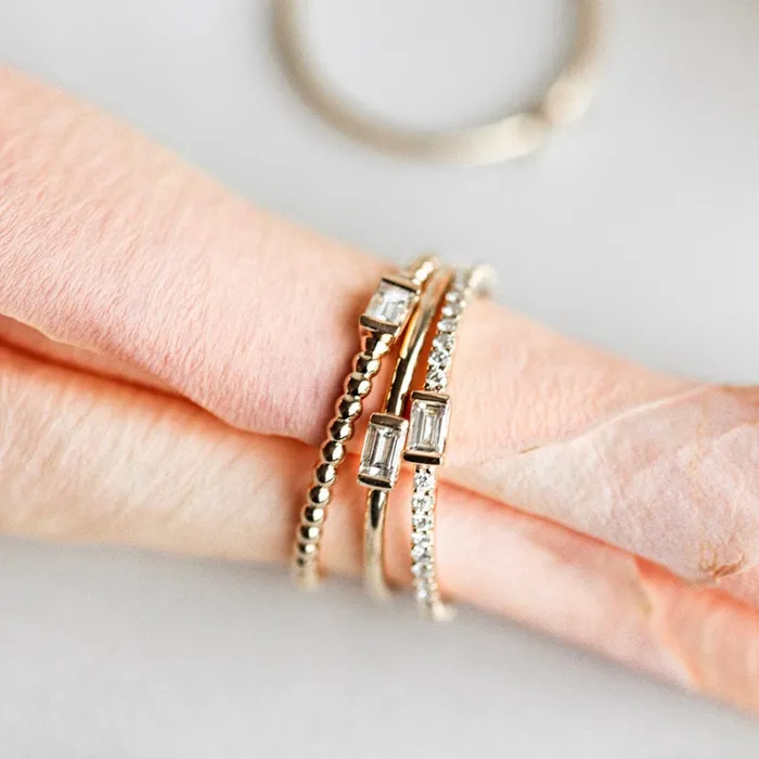 Rings Consider the Wldflwrs Pav Baguette Stacker Rings Consider the Wldflwrs Pav Baguette Stacker