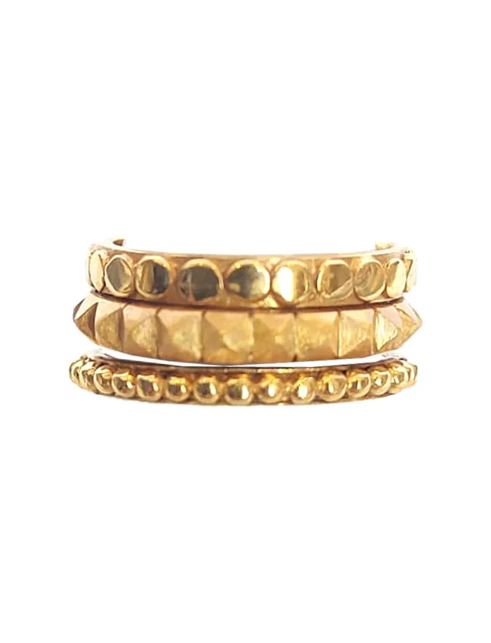 Rings Erika Pea Isi MidiRing Embossed Granulated Pyramid Set