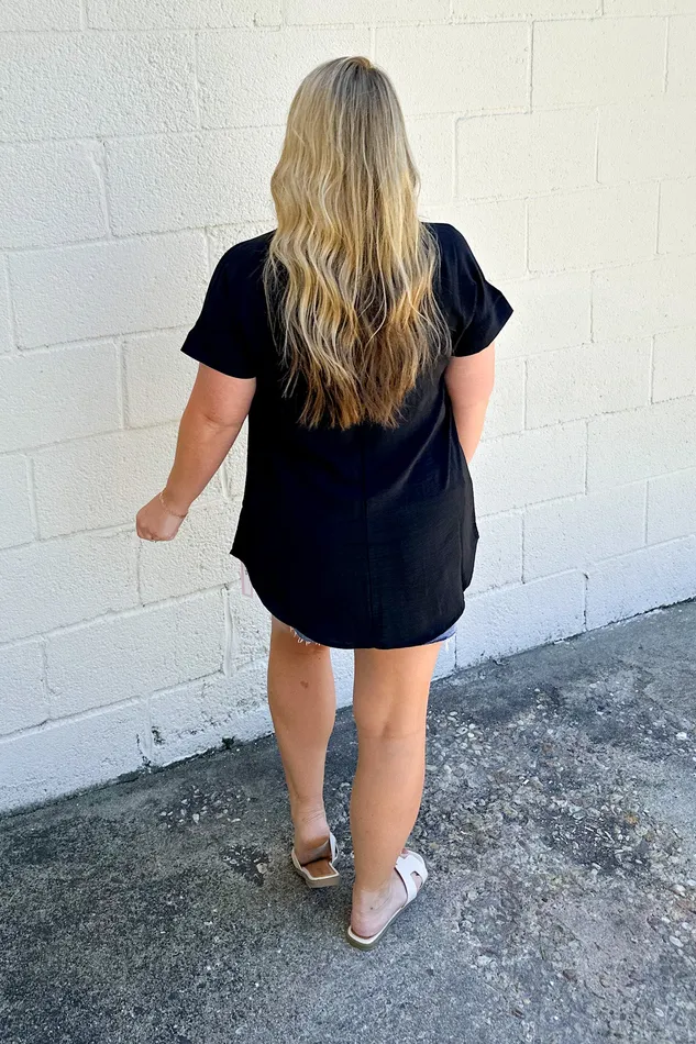 Rings Everyday Casual Top Black Zenana