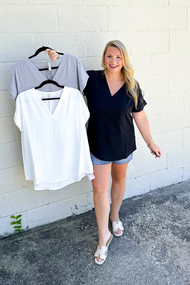 Rings Everyday Casual Top Black Zenana