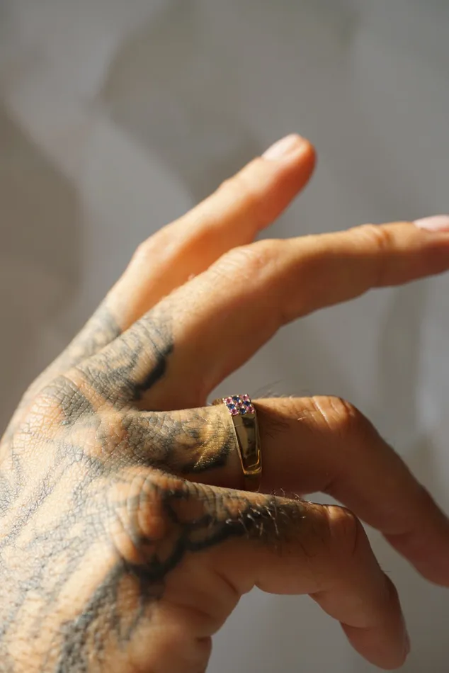 Rings Foe Dear Duetto Signet Ring Blue Pink
