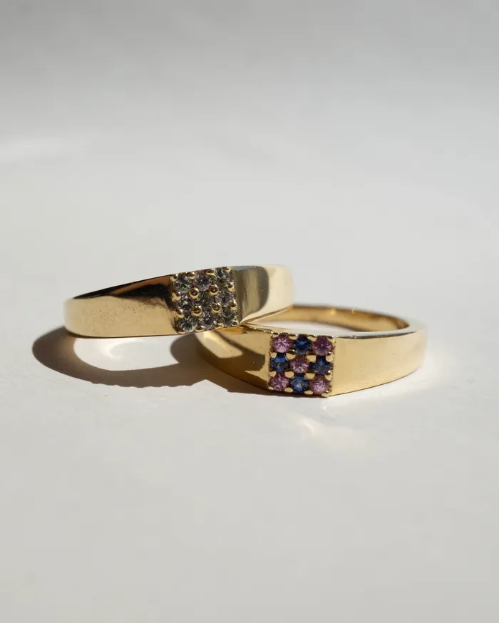 Rings Foe Dear Duetto Signet Ring Blue Pink
