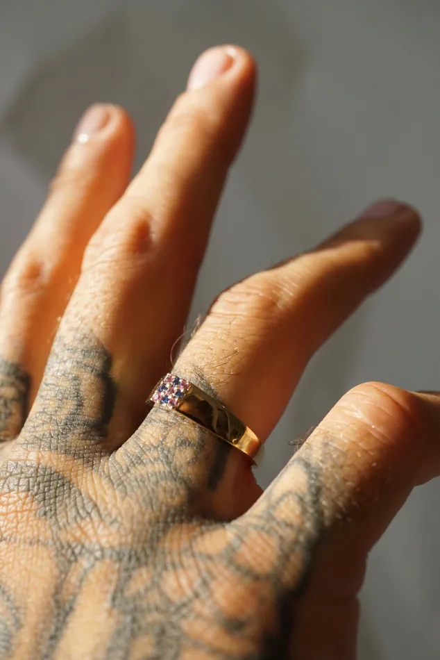 Rings Foe Dear Duetto Signet Ring Blue Pink