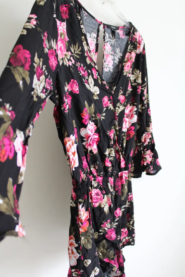 Rings Forever 21 Forever 21 Black Floral Romper L