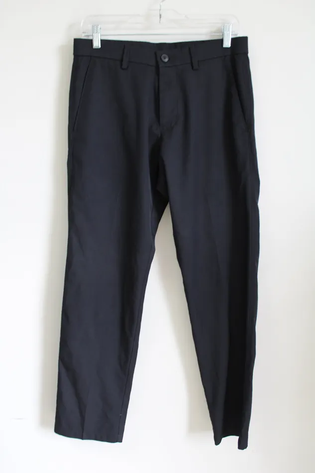 Rings Haggar H26 Black Taper Dress Pant 30X30 Haggar