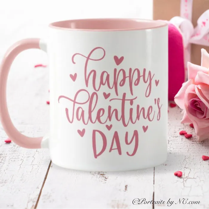Rings Happy Valentines Day Pink Hearts Mug TwoTone Coffee Mug 11oz Zazzle