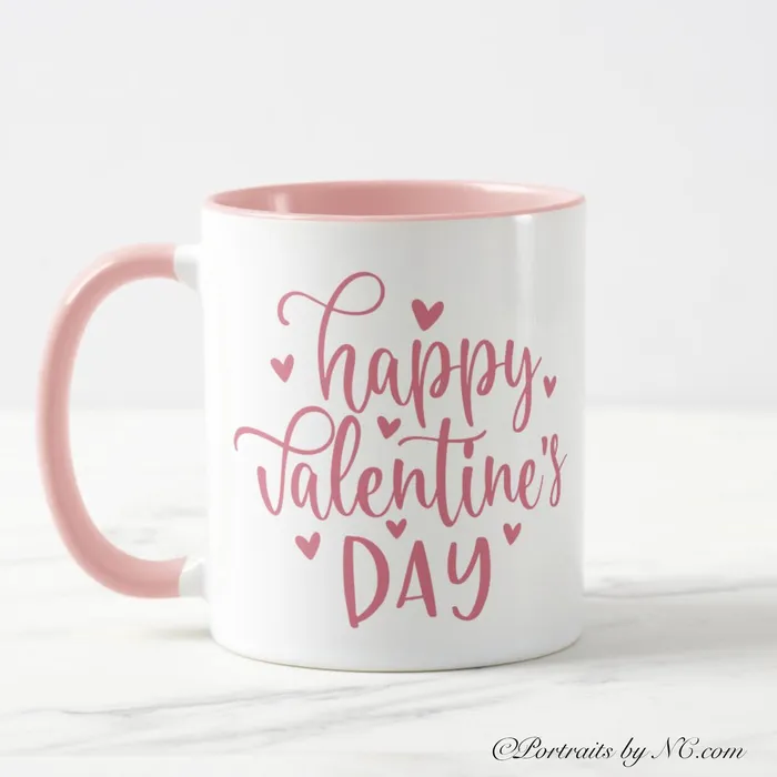 Rings Happy Valentines Day Pink Hearts Mug TwoTone Coffee Mug 11oz Zazzle