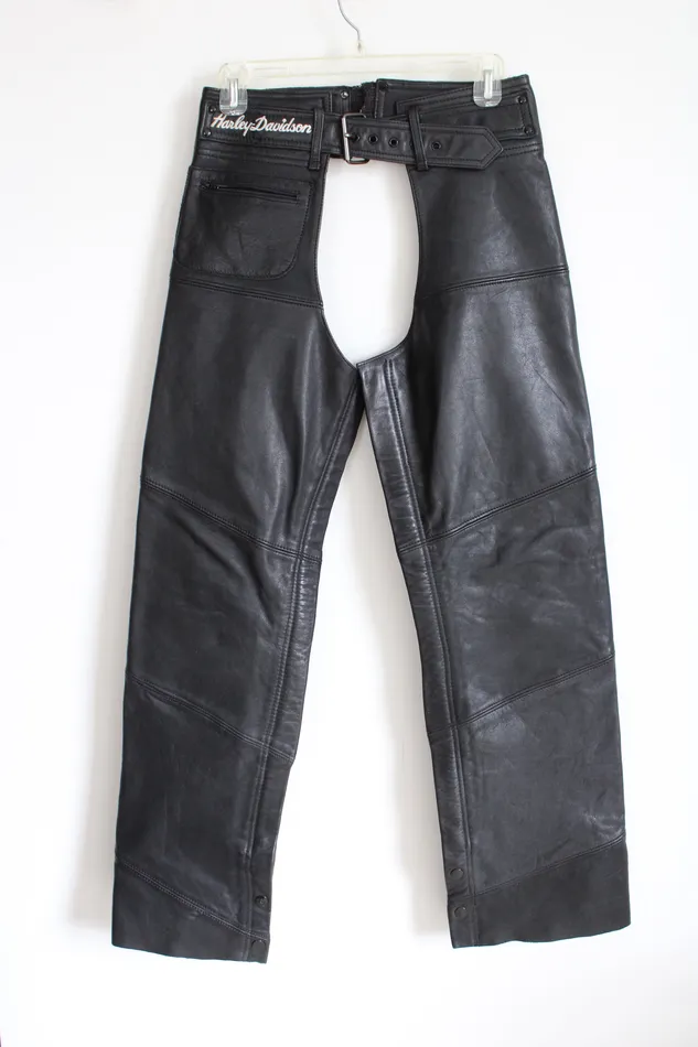 Rings HarleyDavidson Black Leather Chaps M HarleyDavidson