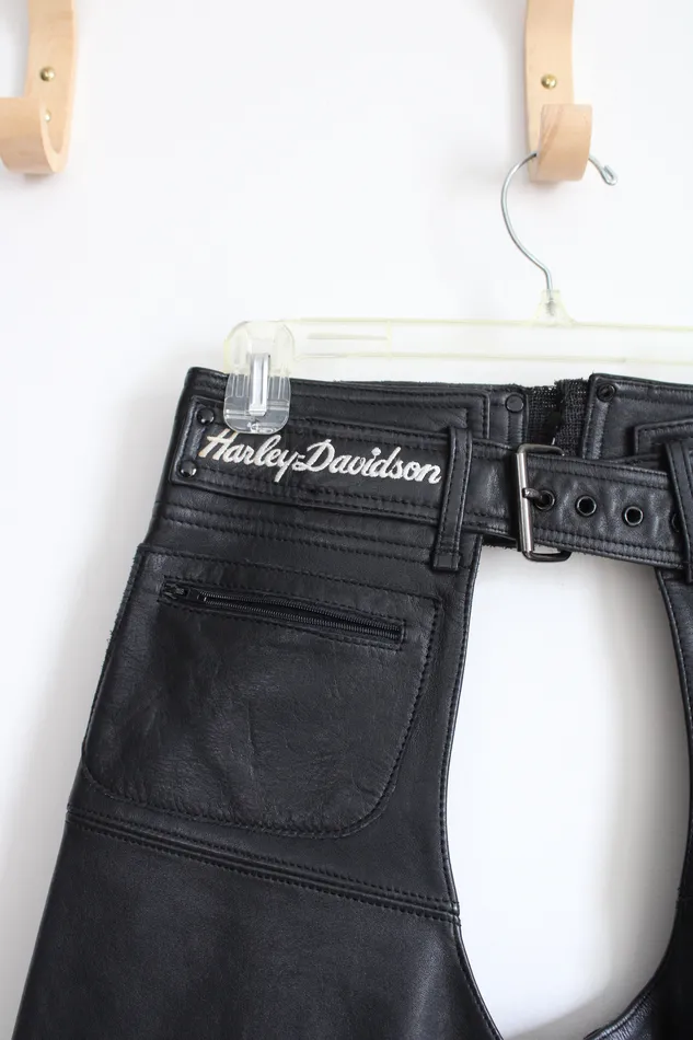 Rings HarleyDavidson Black Leather Chaps M HarleyDavidson