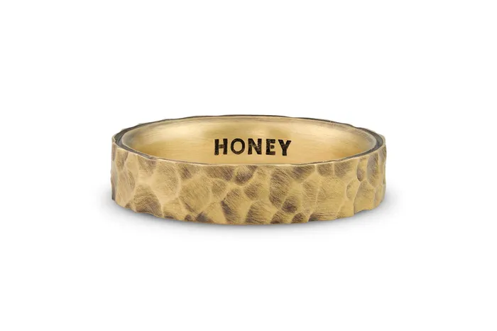 Rings Honey Jewelry Co Mens Hammered Wedding Band 5mm
