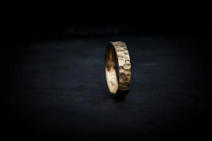 Rings Honey Jewelry Co Mens Hammered Wedding Band 5mm