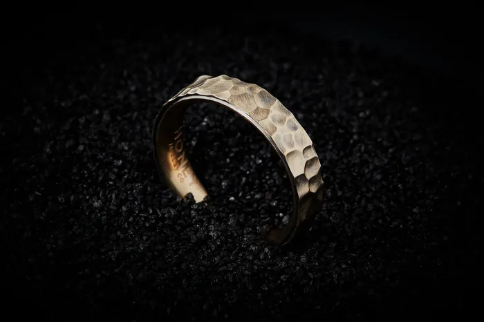 Rings Honey Jewelry Co Mens Hammered Wedding Band 5mm