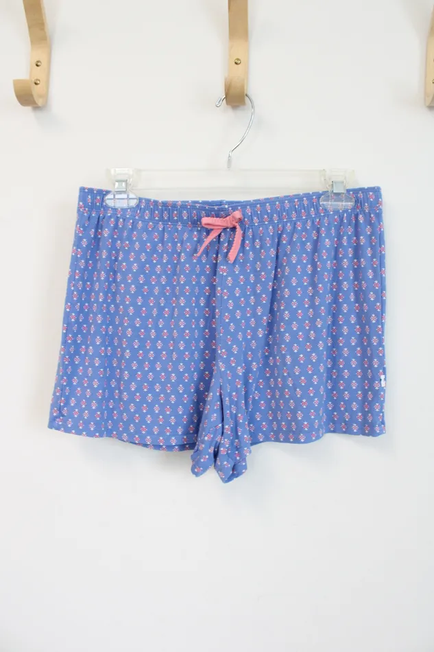 Rings JB Blue Pink Patterned Pajama Shorts S JB