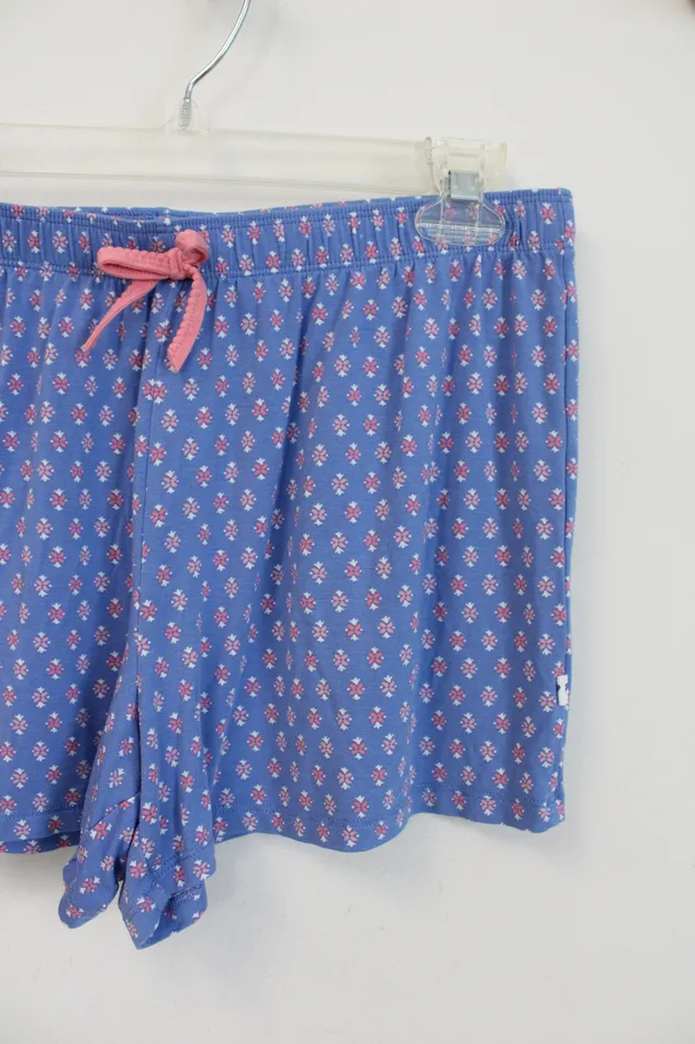 Rings JB Blue Pink Patterned Pajama Shorts S JB