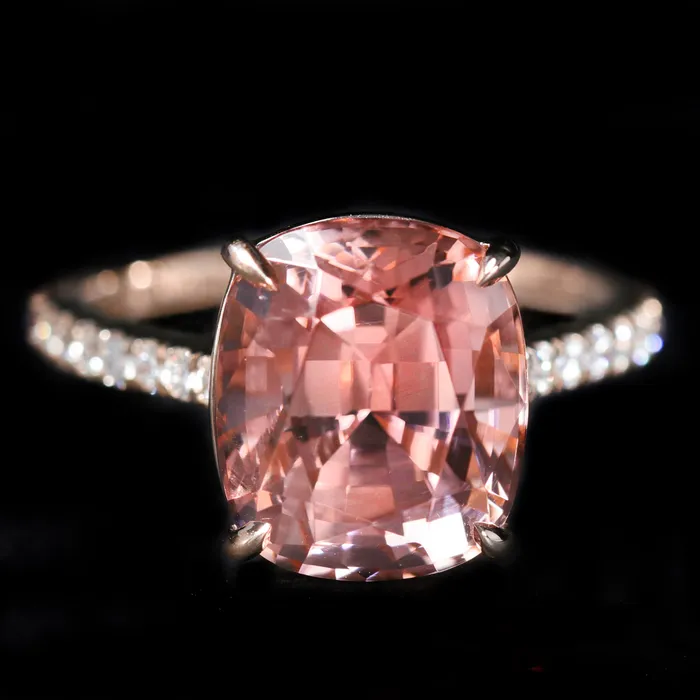 Rings JS Simmons Diamond Consultants 18K Brown Gold 605 Carat Tourmaline and Diamond Ring