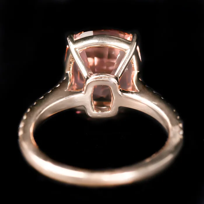 Rings JS Simmons Diamond Consultants 18K Brown Gold 605 Carat Tourmaline and Diamond Ring
