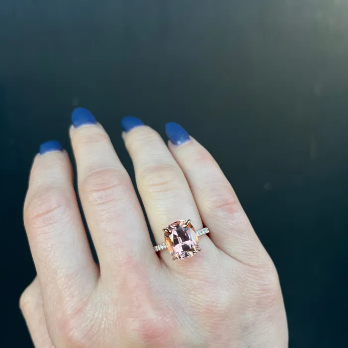 Rings JS Simmons Diamond Consultants 18K Brown Gold 605 Carat Tourmaline and Diamond Ring
