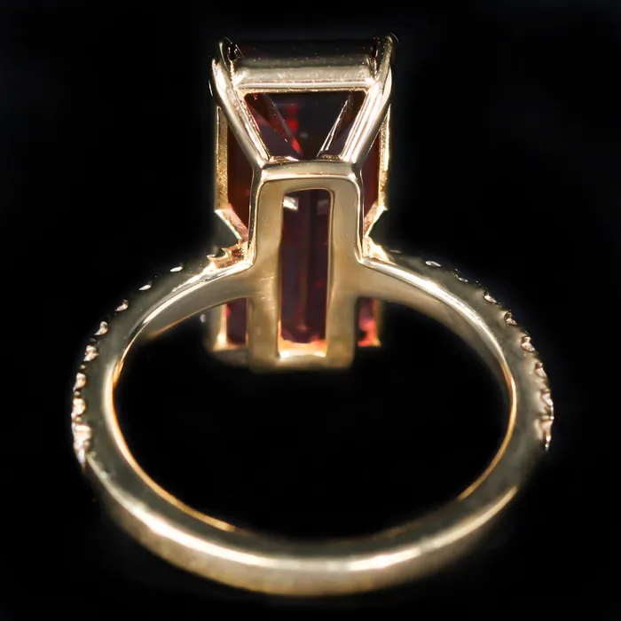 Rings JS Simmons Diamond Consultants 18K Yellow Gold 661 Carat Pink Tourmaline and Diamond Ring