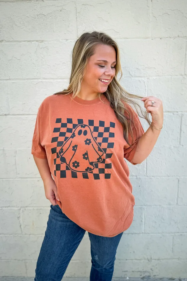 Rings JL Franklins Checker Floral Ghost Graphic Tee Yam