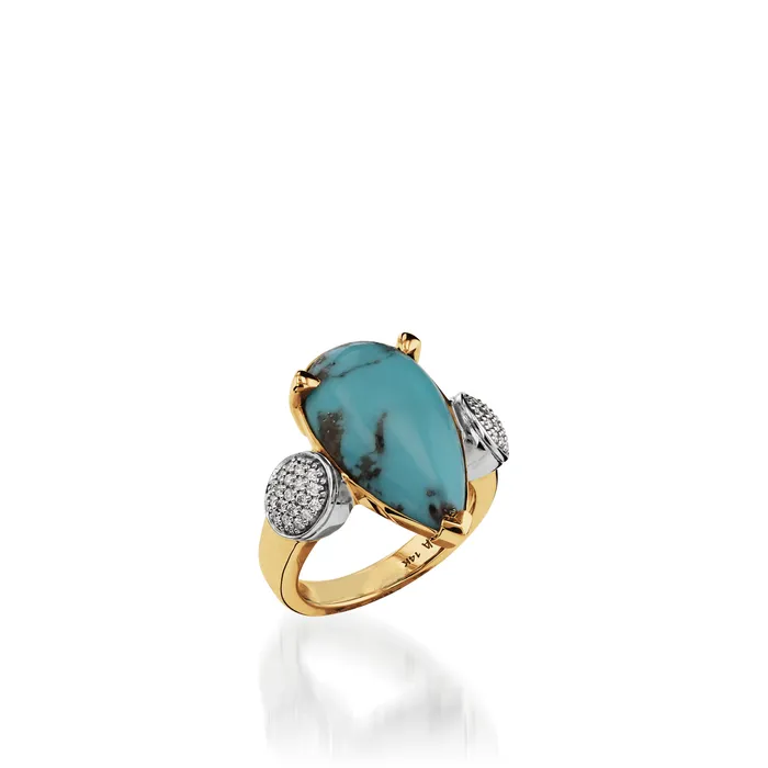 Rings John Atencio Bermuda Gemstone Ring with Pave Diamonds