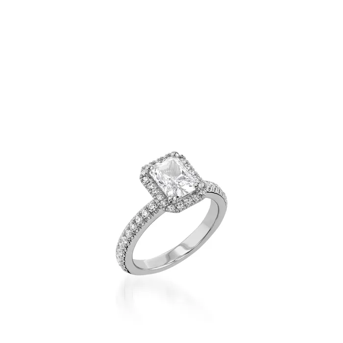Rings John Atencio Majesty Radiant White Gold Engagement Ring