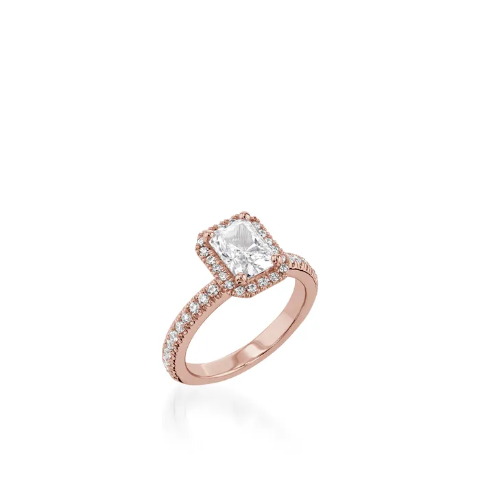 Rings John Atencio Majesty Radiant White Gold Engagement Ring