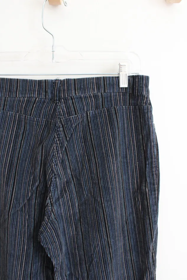 Rings Jones Wear Sport Stretch Blue Gray Black Striped Corduroy Pants 6 Jones