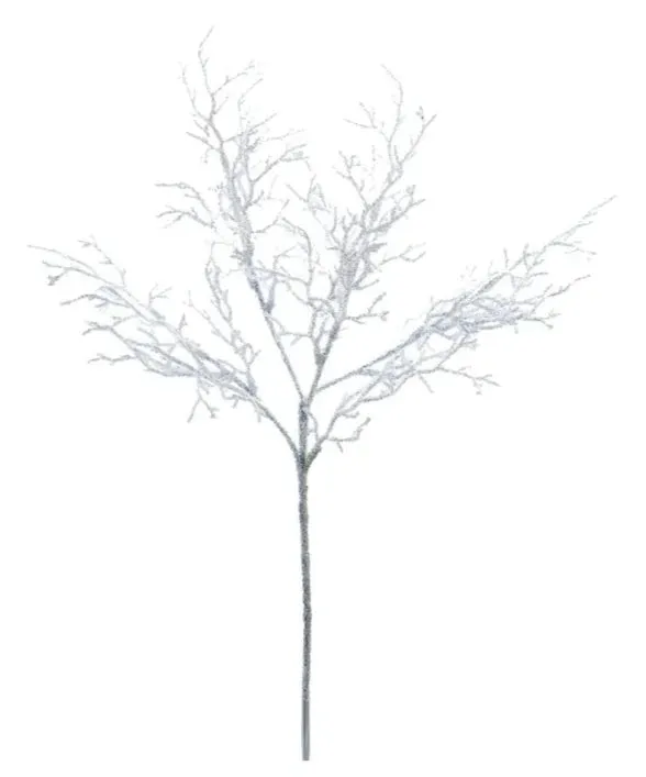 Rings KURTADLER Kurt Adler White Glitter Beaded Twig Spray