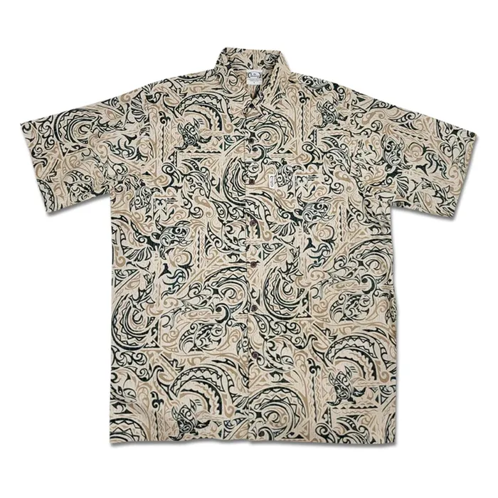 Rings MRHAWAII Go Barefoot Honu Tapa Mens Aloha Shirt