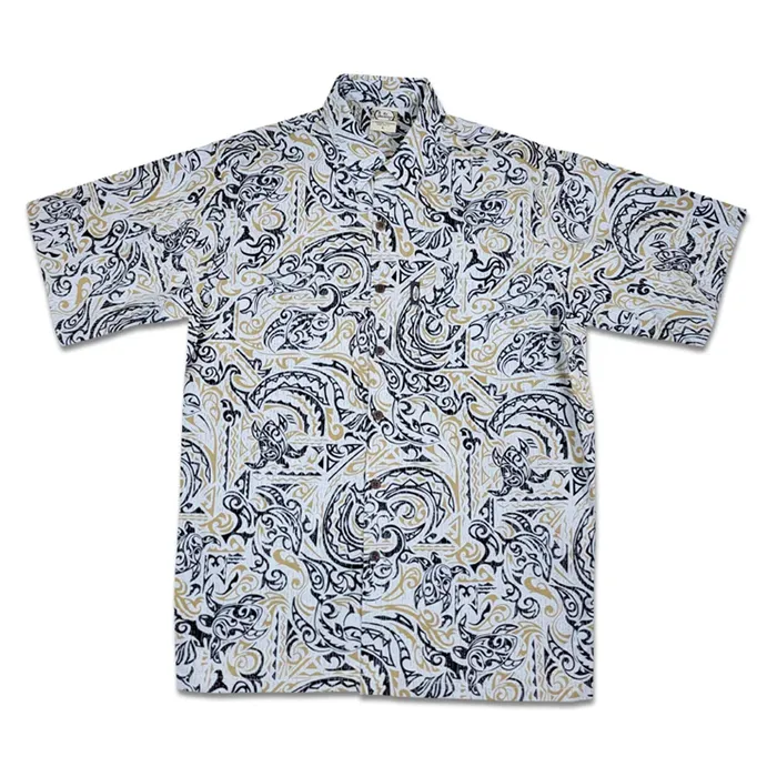 Rings MRHAWAII Go Barefoot Honu Tapa Mens Aloha Shirt