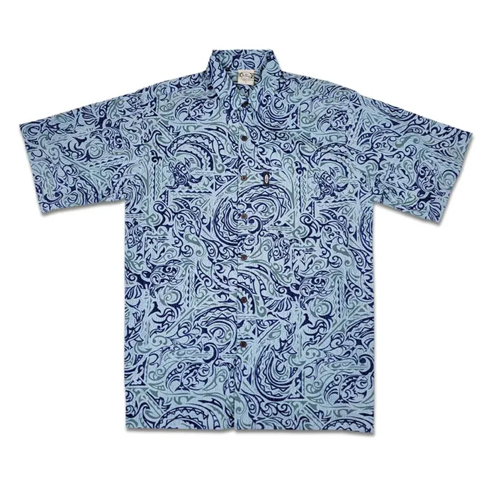 Rings MRHAWAII Go Barefoot Honu Tapa Mens Aloha Shirt