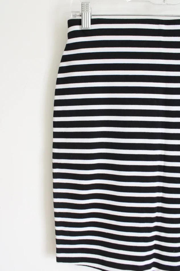Rings Old Navy Old Navy Black White Striped Fitted Pencil Skirt XS