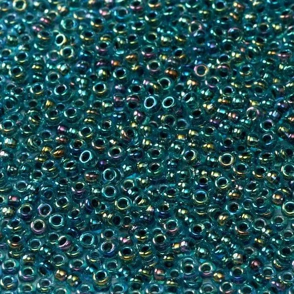 Rings Peppy Beads Miyuki Seed Beads 110 Blue Lined Aqua AB 0339NEW