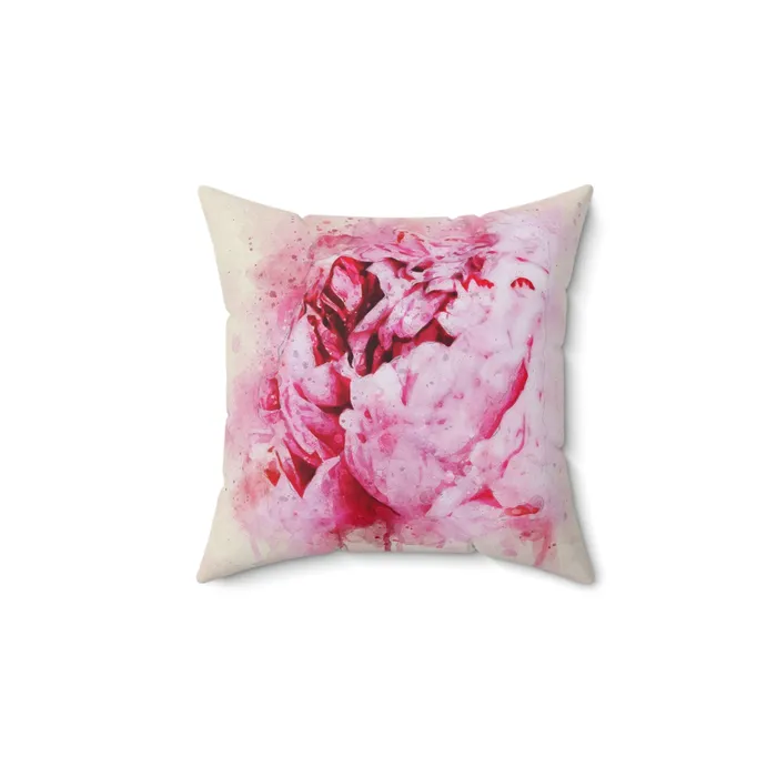 Rings Portraits by NC Pink Peony Pillow with Zipper Floral Pillow