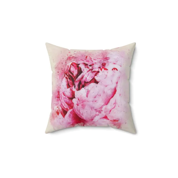 Rings Portraits by NC Pink Peony Pillow with Zipper Floral Pillow