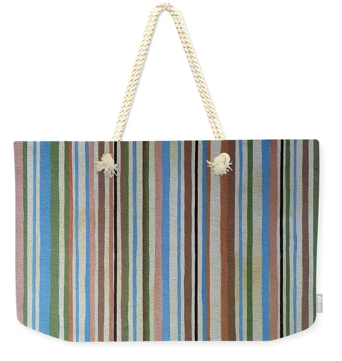 Rings Portraits by NC Weekender Tote Bag Customizable Carryall Tote Bag Travel Bag Retro Stripes Design