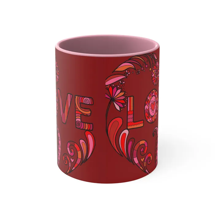 Rings Printify Accent Two Tone Coffee Mug 11oz Boho Love Mug
