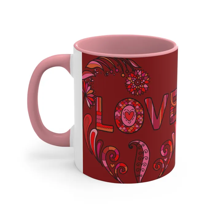 Rings Printify Accent Two Tone Coffee Mug 11oz Boho Love Mug