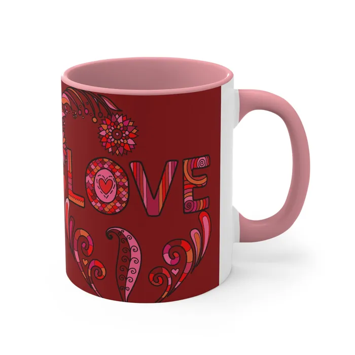 Rings Printify Accent Two Tone Coffee Mug 11oz Boho Love Mug