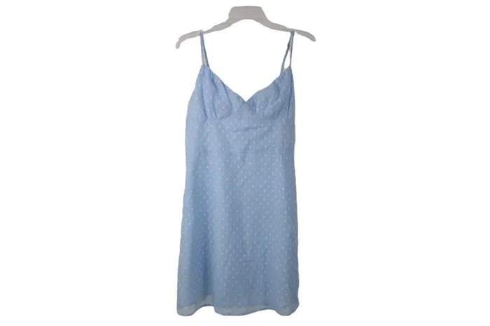 Rings Shein Blue Chiffon Swiss Dot Dress L Shein