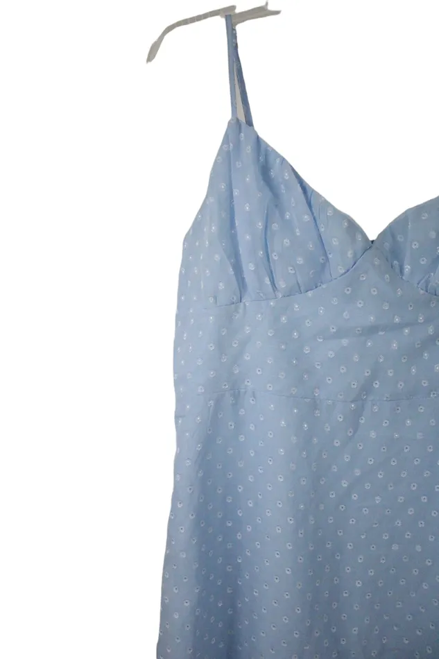Rings Shein Blue Chiffon Swiss Dot Dress L Shein