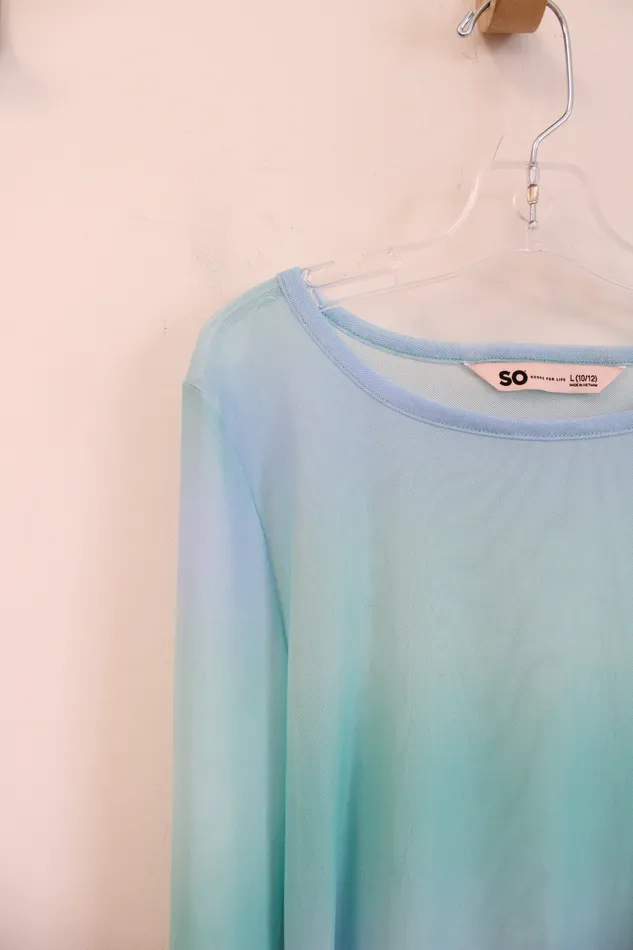 Rings SO NEW So Blue Green Swimsuit Cover Top L 1012 Rings SO NEW So Blue Green Swimsuit Cover Top L 1012