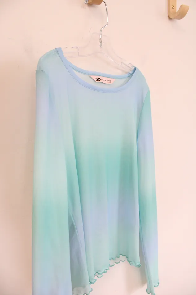 Rings SO NEW So Blue Green Swimsuit Cover Top L 1012 Rings SO NEW So Blue Green Swimsuit Cover Top L 1012