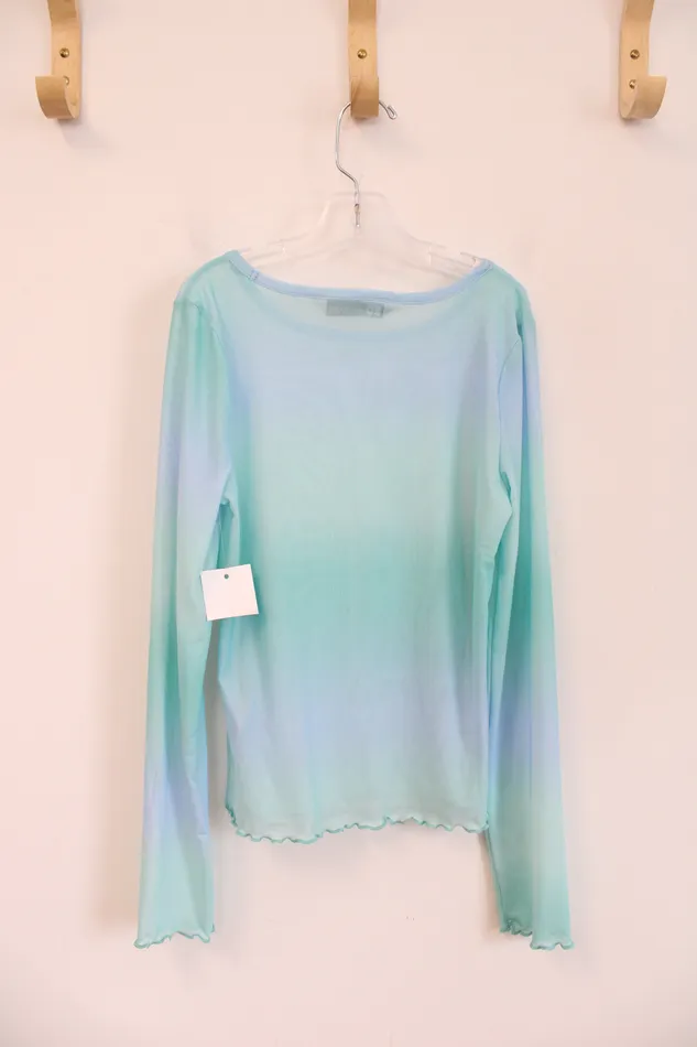 Rings SO NEW So Blue Green Swimsuit Cover Top L 1012 Rings SO NEW So Blue Green Swimsuit Cover Top L 1012
