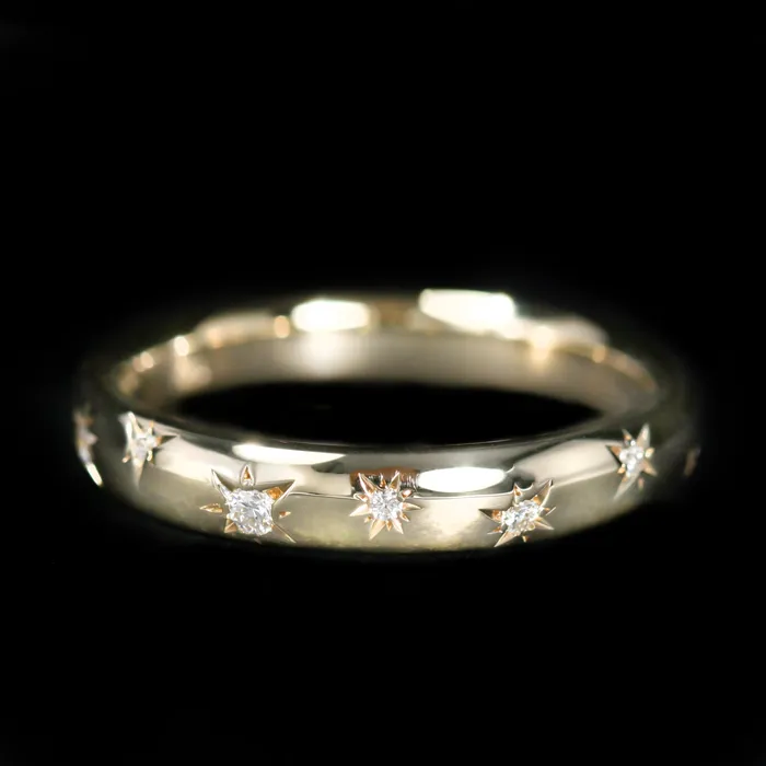 Rings Stuller 14K Yellow Gold 008 CTW Diamond Star Scatter Band