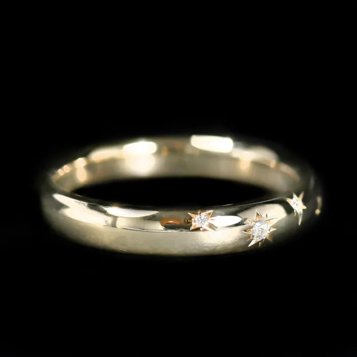 Rings Stuller 14K Yellow Gold 008 CTW Diamond Star Scatter Band