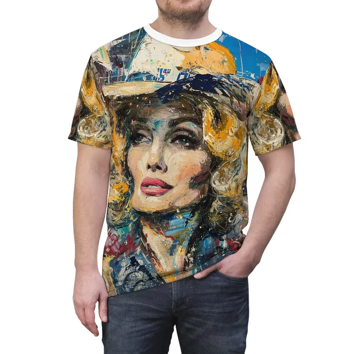 Rings Unisex Cut Sew Tee AOP Country Queen Western Themed Tee Printify
