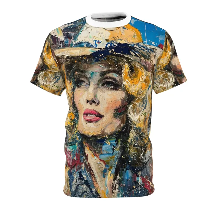 Rings Unisex Cut Sew Tee AOP Country Queen Western Themed Tee Printify