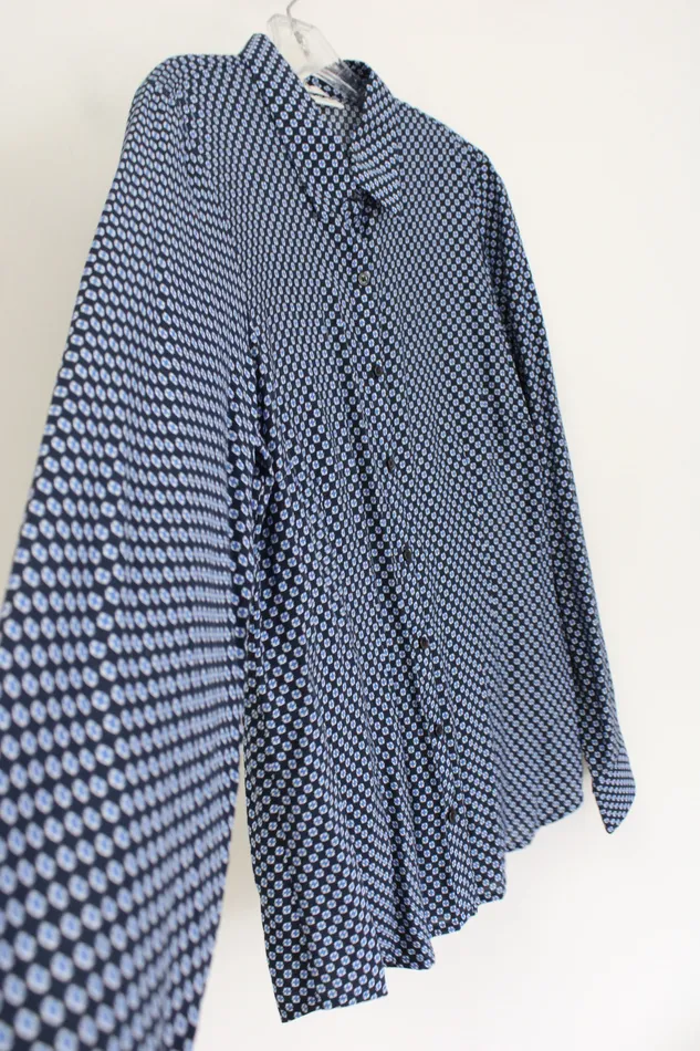 Rings Van Heusen Van Heusen Originals Classic Fit Blue Patterned Lightweight Top XL