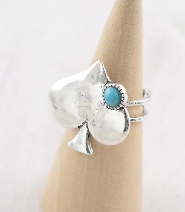 Rings WESTERN ACE OF SPADE RING TURQUOISE YKT